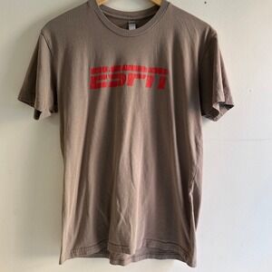 ESPN T Shirt Brown Red Logo Graphic Tee‎ Next Level Apparel Mens Size M